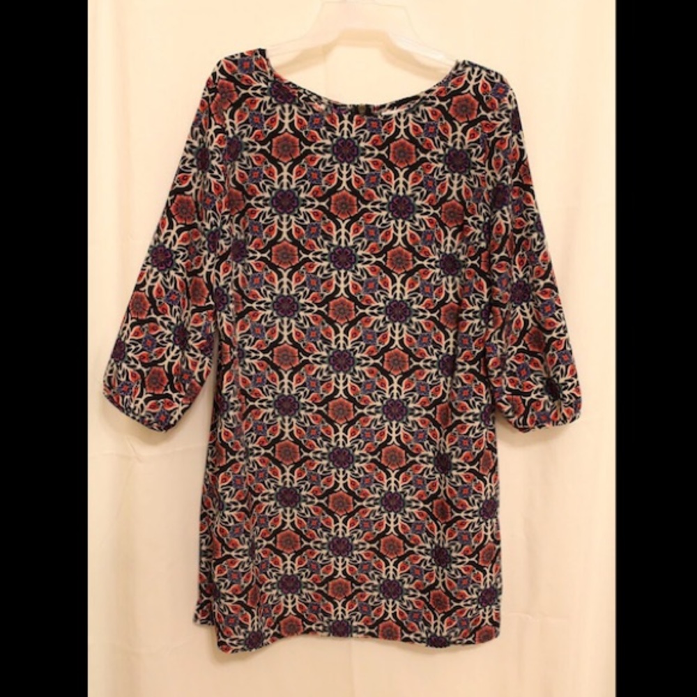 Multicolored Quarter length sleeve dress